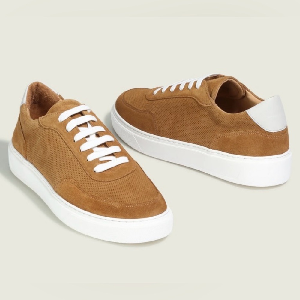 Jack Erwin Carver Genuine Suede Leather Lined Lace-up Low-top Active Shoes NWOT
